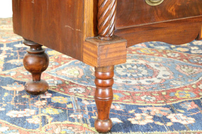 Late Federal Inlaid Mahog Bureau Bookcase 19th