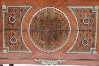 Louis XVI Style Mahogany Marquetry Commode