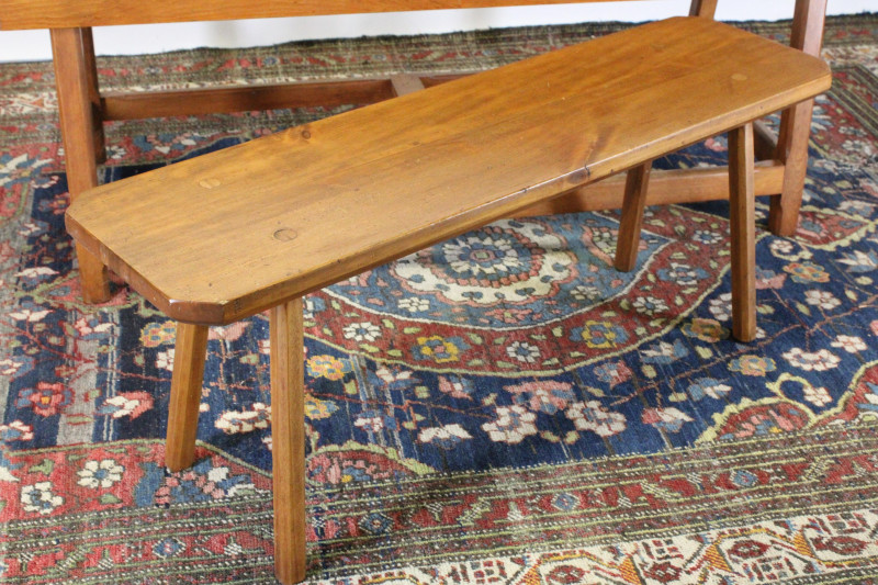 Pine Drop Leaf Table and 19th C Chest Maple Bench