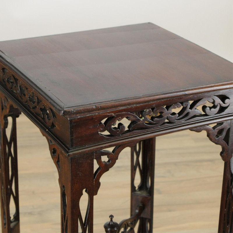 George III Style Blind Fret Mahogany Candle Stand