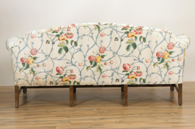 George III Style Mahogany Camelback Sofa
