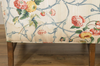 George III Style Mahogany Camelback Sofa
