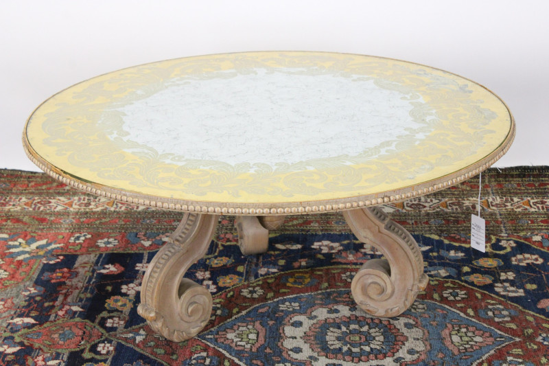 NeoClassic Style Reverse Ptd Glass Top