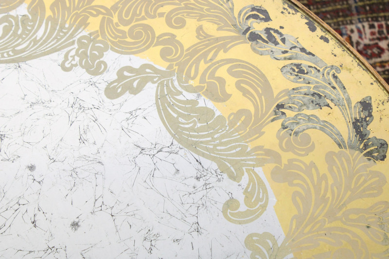NeoClassic Style Reverse Ptd Glass Top