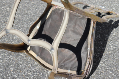 4 Venetian Style Painted Gold Aluminum Chairs