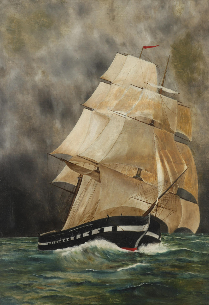 HM Higgs Sailing Ship in Rough Weather O/C