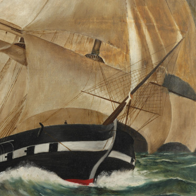 HM Higgs Sailing Ship in Rough Weather O/C