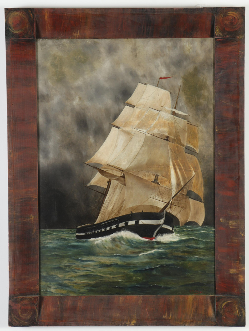 HM Higgs Sailing Ship in Rough Weather O/C