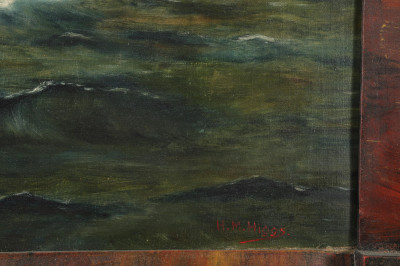 HM Higgs Sailing Ship in Rough Weather O/C
