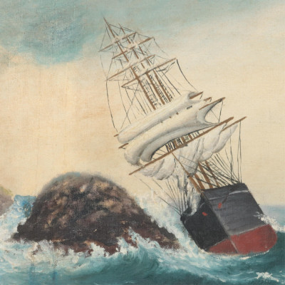 2 Sea Shoreline Scenes Early 20th C