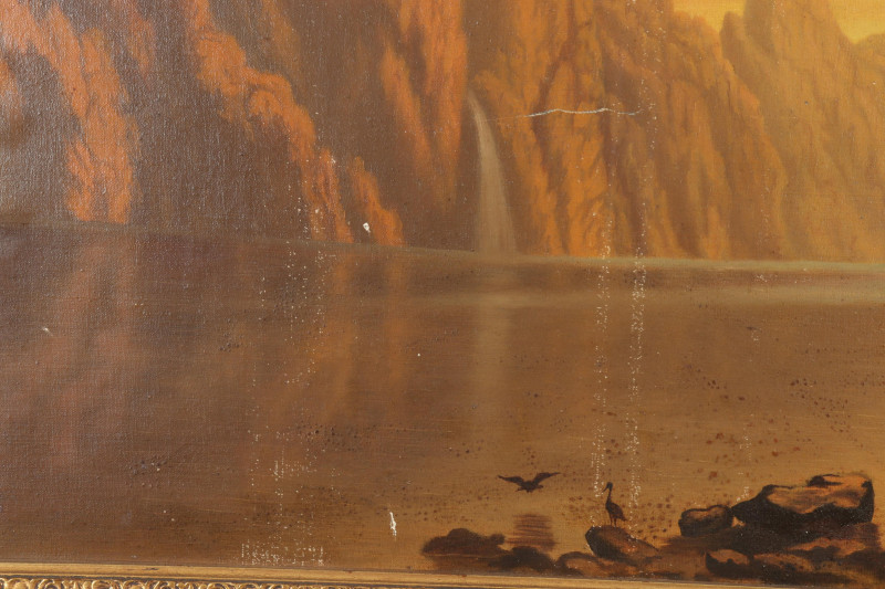 Sunset Over Lake Oil on Canvas/Board