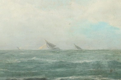 Large Seascape O/C Signed F Baker