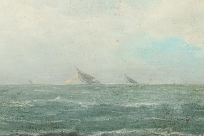 Large Seascape O/C Signed F Baker