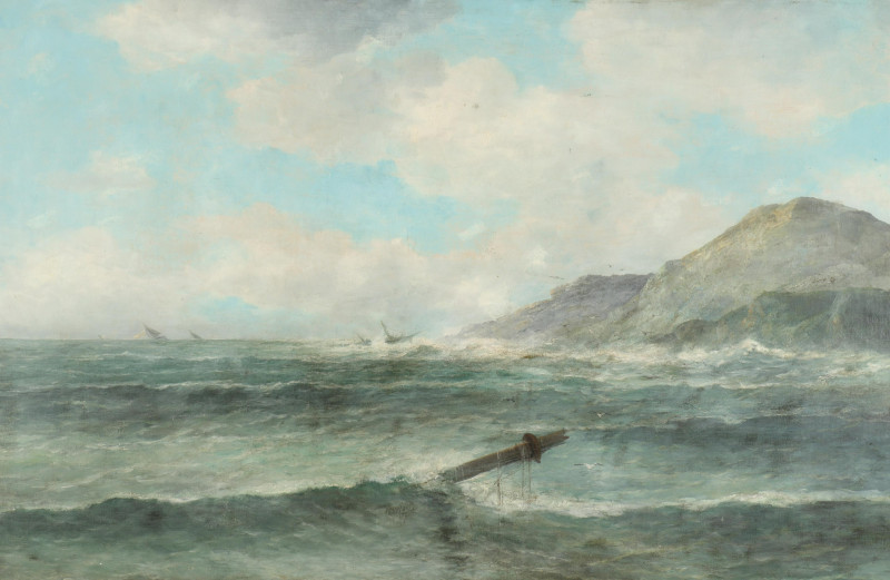 Large Seascape O/C Signed F Baker