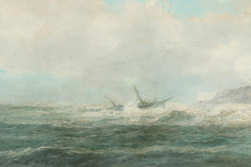 Large Seascape O/C Signed F Baker