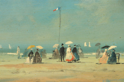 French Sch 20th C Day at the Beach O/B