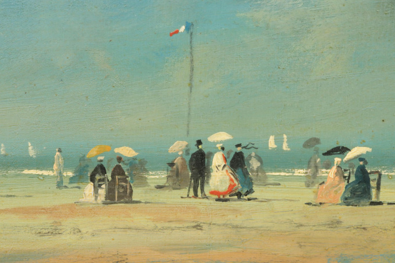 French Sch 20th C Day at the Beach O/B
