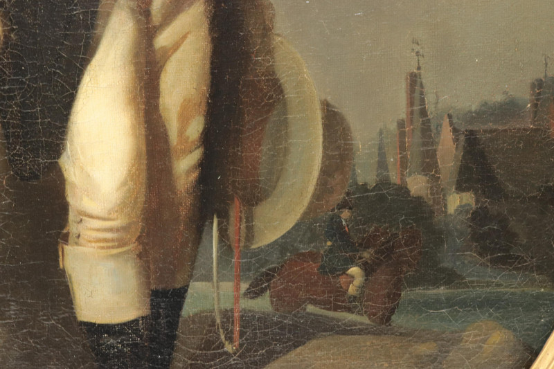 Am School19th C Portrait of Male Equestrian O/C