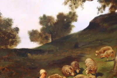 Charles E Jacques (French 18131894) Sheep O/C