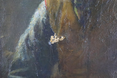 HJ Dobson Man beside Hearth O/C