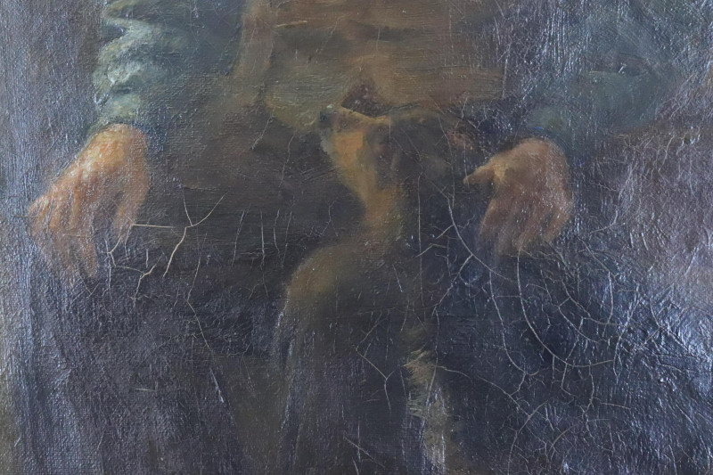 HJ Dobson Man beside Hearth O/C