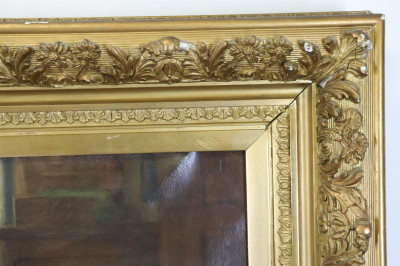HJ Dobson Man beside Hearth O/C