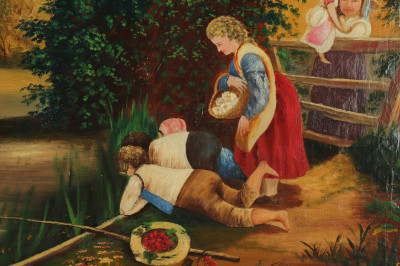 &apos;Fishing at the Pond&apos; c1875