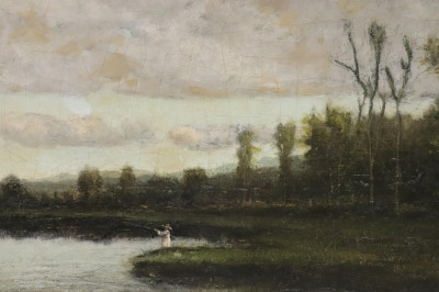 Leonard Ochtman Figure by Lake O/C