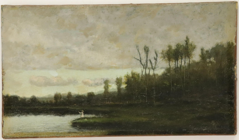 Leonard Ochtman Figure by Lake O/C