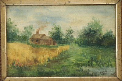 3 Primitive Landscape Paintings