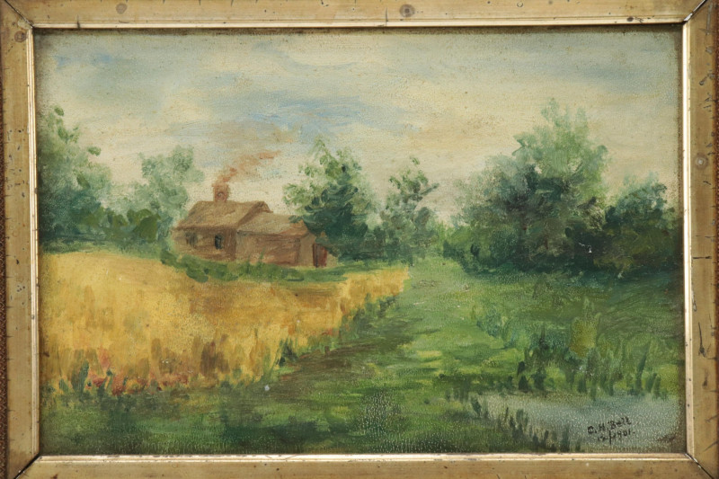 3 Primitive Landscape Paintings