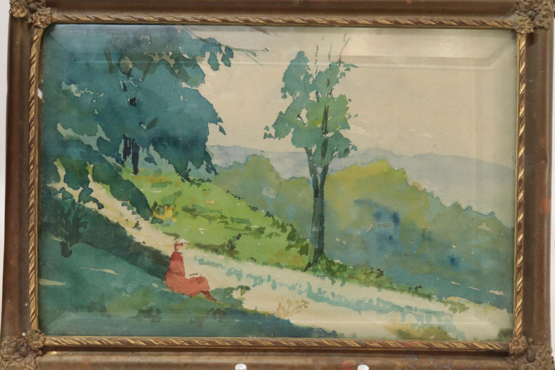3 Primitive Landscape Paintings