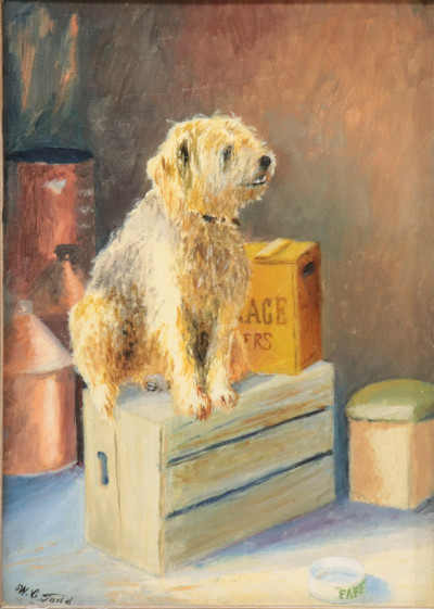 3 Paintings of Dogs Terrier O/B
