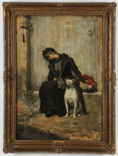 After JG Brown Street Urchin with Dog O/C