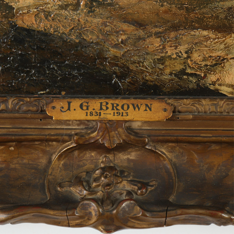After JG Brown Street Urchin with Dog O/C