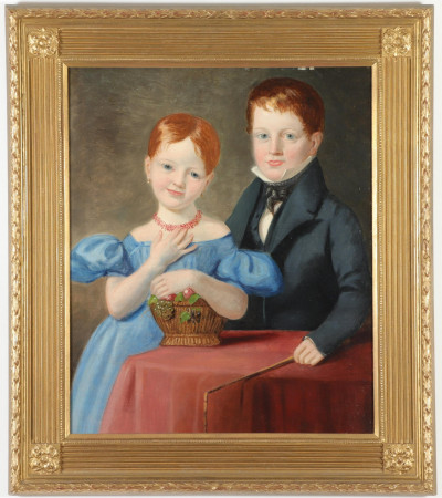 Portrait of Sister Brother Late 19th C O/C