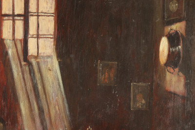 Unknown Artist Children in Sunlit Interior O/P