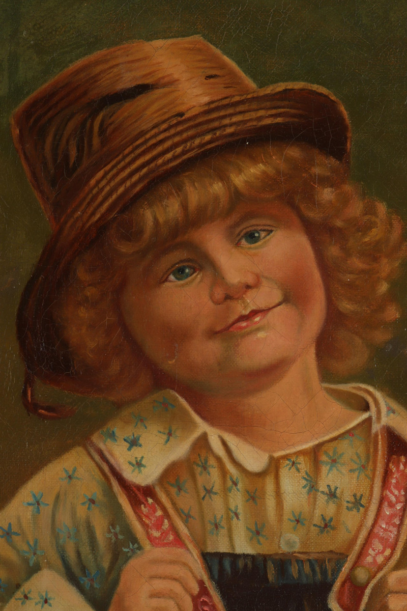 &apos;Beguiling&apos; Portrait of Youngster E 20th C O/C