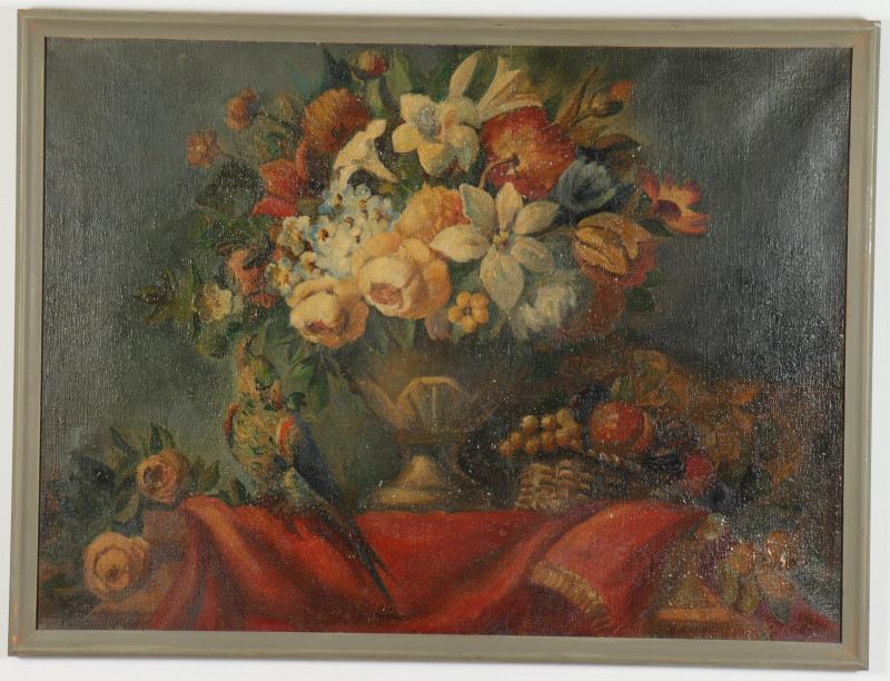 Large Still Life with Parrot O/C