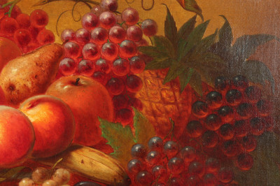 Still Life Basket of Fruit American 19th C