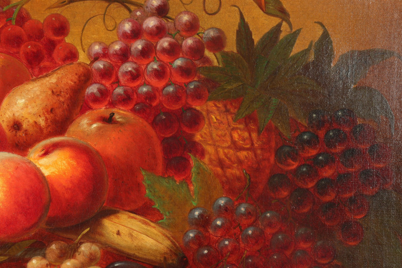 Still Life Basket of Fruit American 19th C