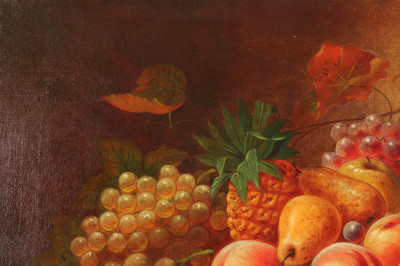 Still Life Basket of Fruit American 19th C