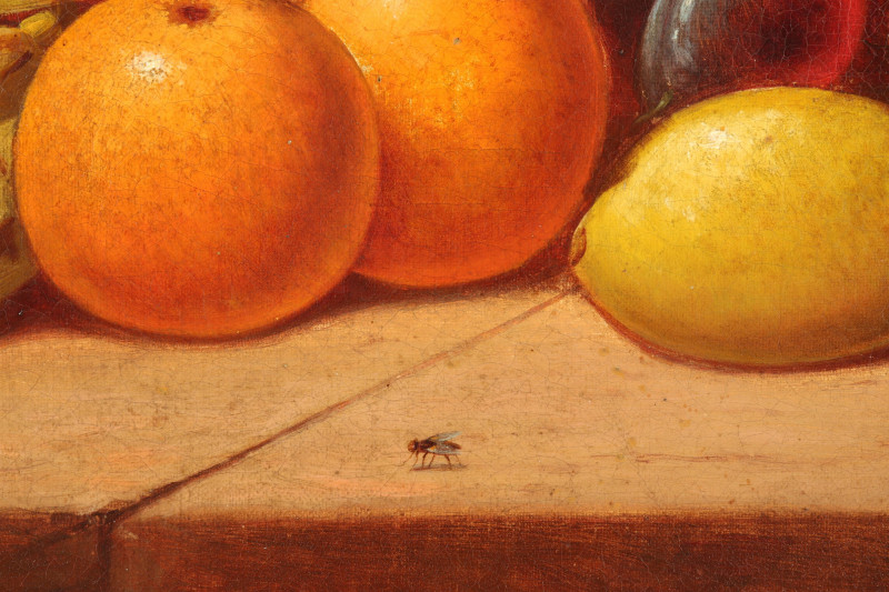 Still Life Basket of Fruit American 19th C