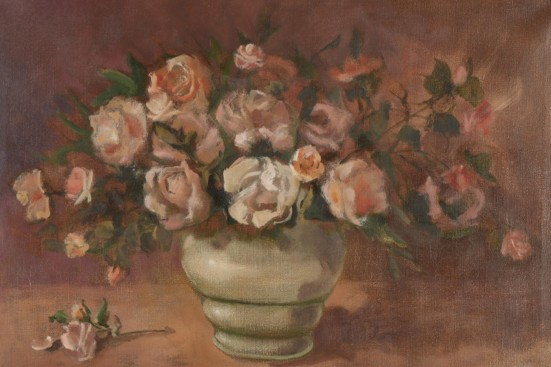 Pink Roses in a Vase Large Still Life 20th/21st