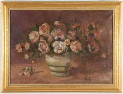 Pink Roses in a Vase Large Still Life 20th/21st