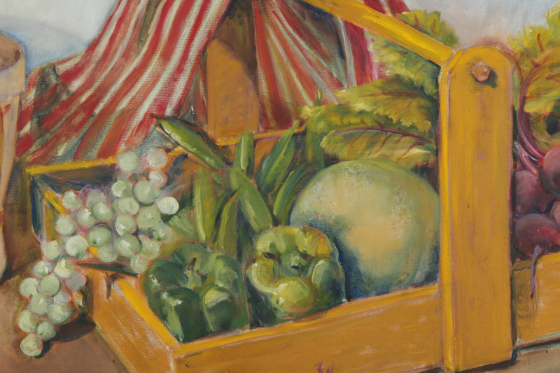 Still Life Painting Basket of Vegetables