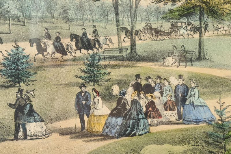 Currier Ives Central Park The Drive litho