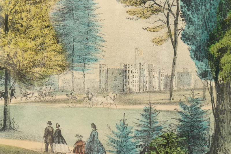 Currier Ives Central Park The Drive litho