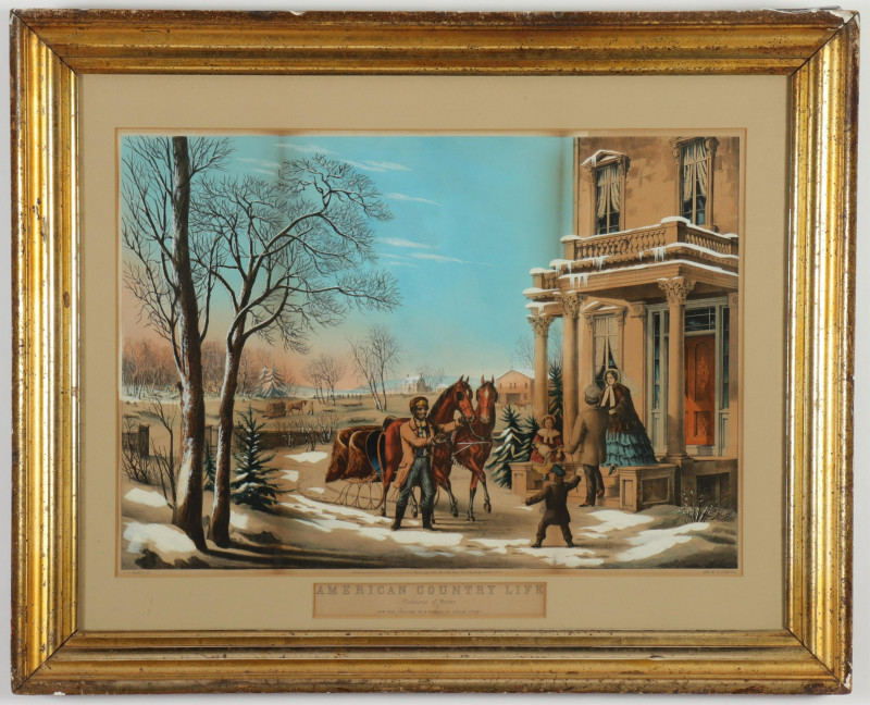 N Currier American Country Life Winter 1855