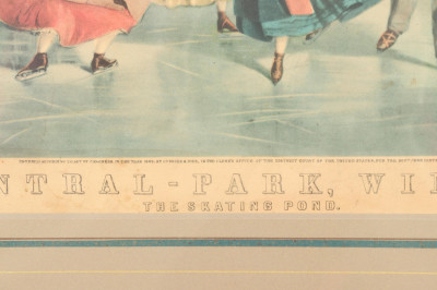Currier Ives Central Park Winter litho